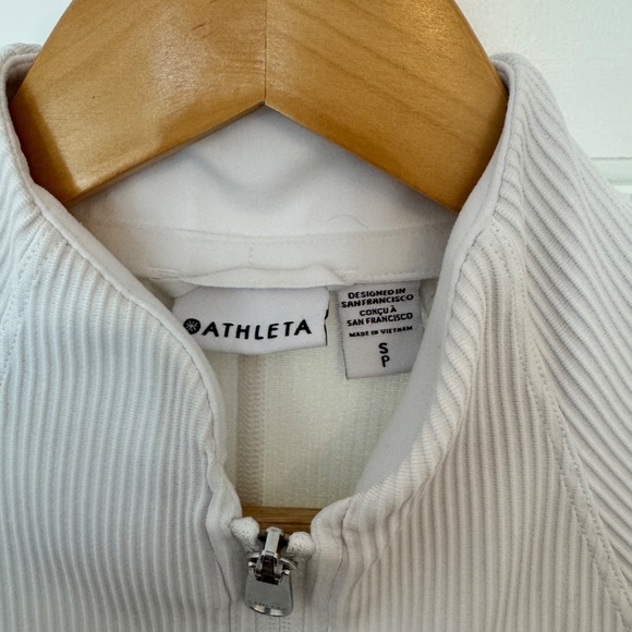 ATHLETA RIBBED SALUTATION JACKET, SIZE SMALL (S), WHITE - Picture 5 of 8